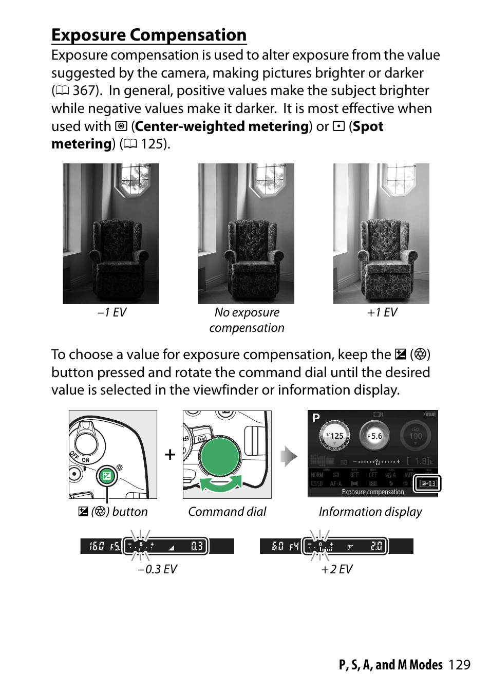 Exposure compensation | Nikon D5500 User Manual | Page 153 / 436