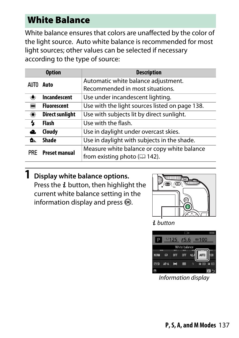 White balance | Nikon D5500 User Manual | Page 161 / 436