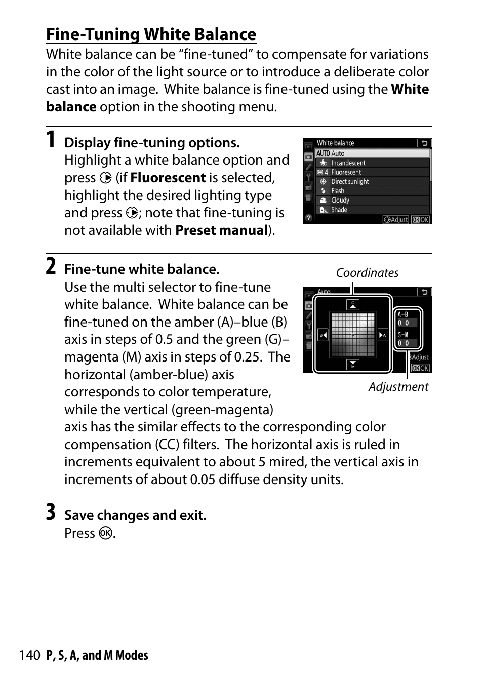 Fine-tuning white balance | Nikon D5500 User Manual | Page 164 / 436