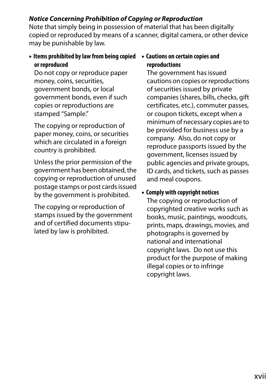 Xvii | Nikon D5500 User Manual | Page 19 / 436