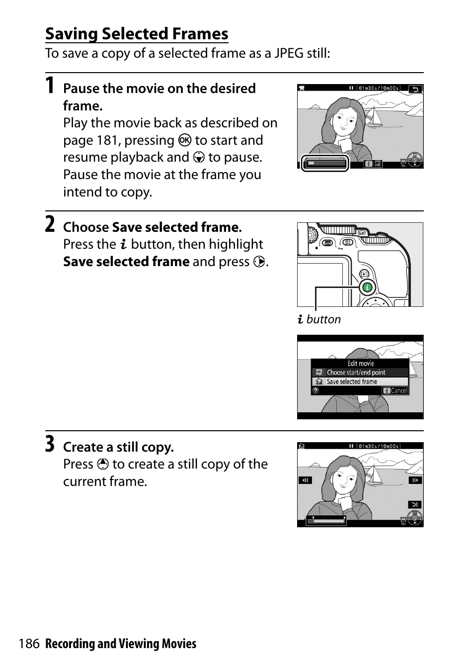 Saving selected frames | Nikon D5500 User Manual | Page 210 / 436