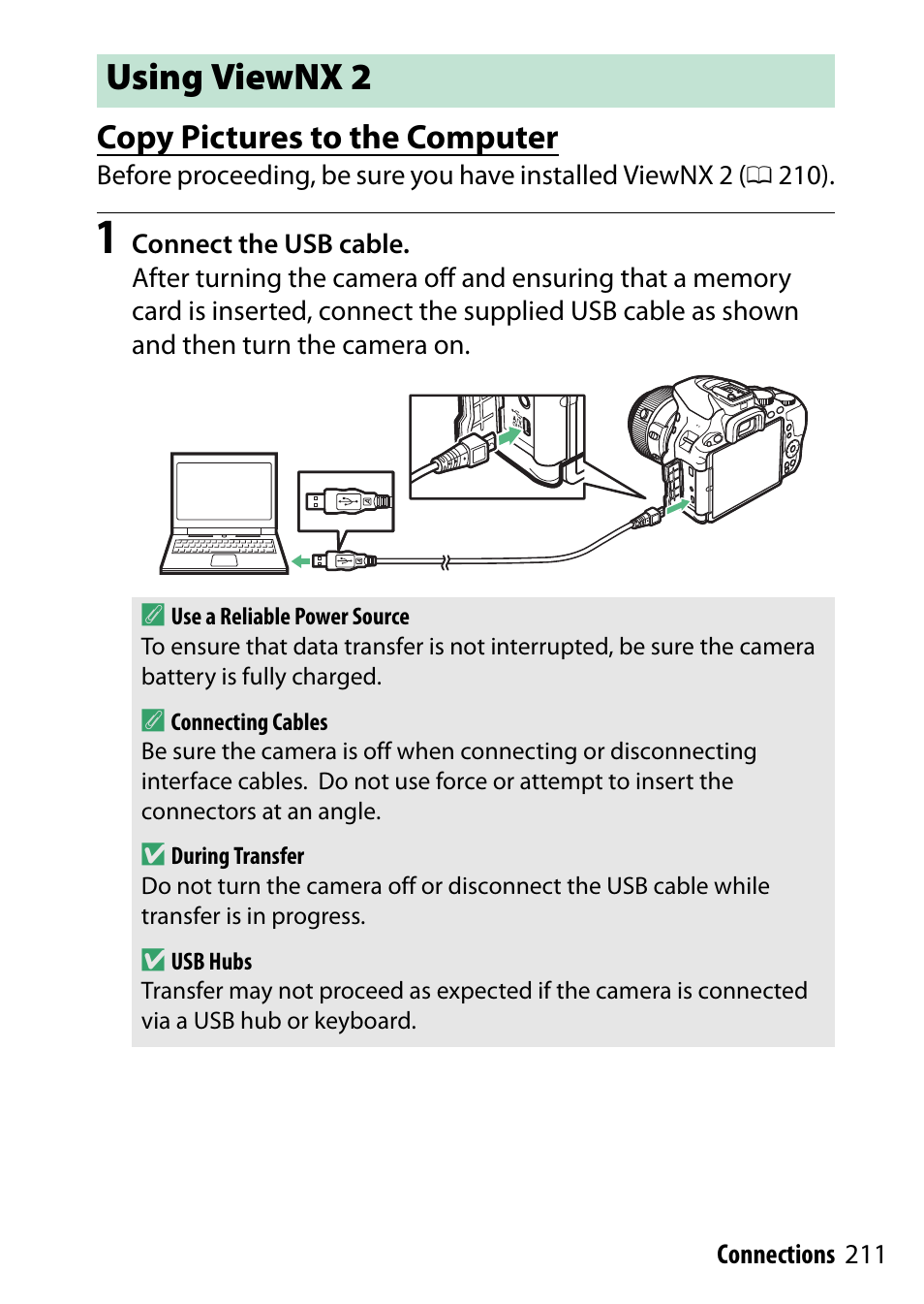 Using viewnx 2, Copy pictures to the computer | Nikon D5500 User Manual | Page 235 / 436
