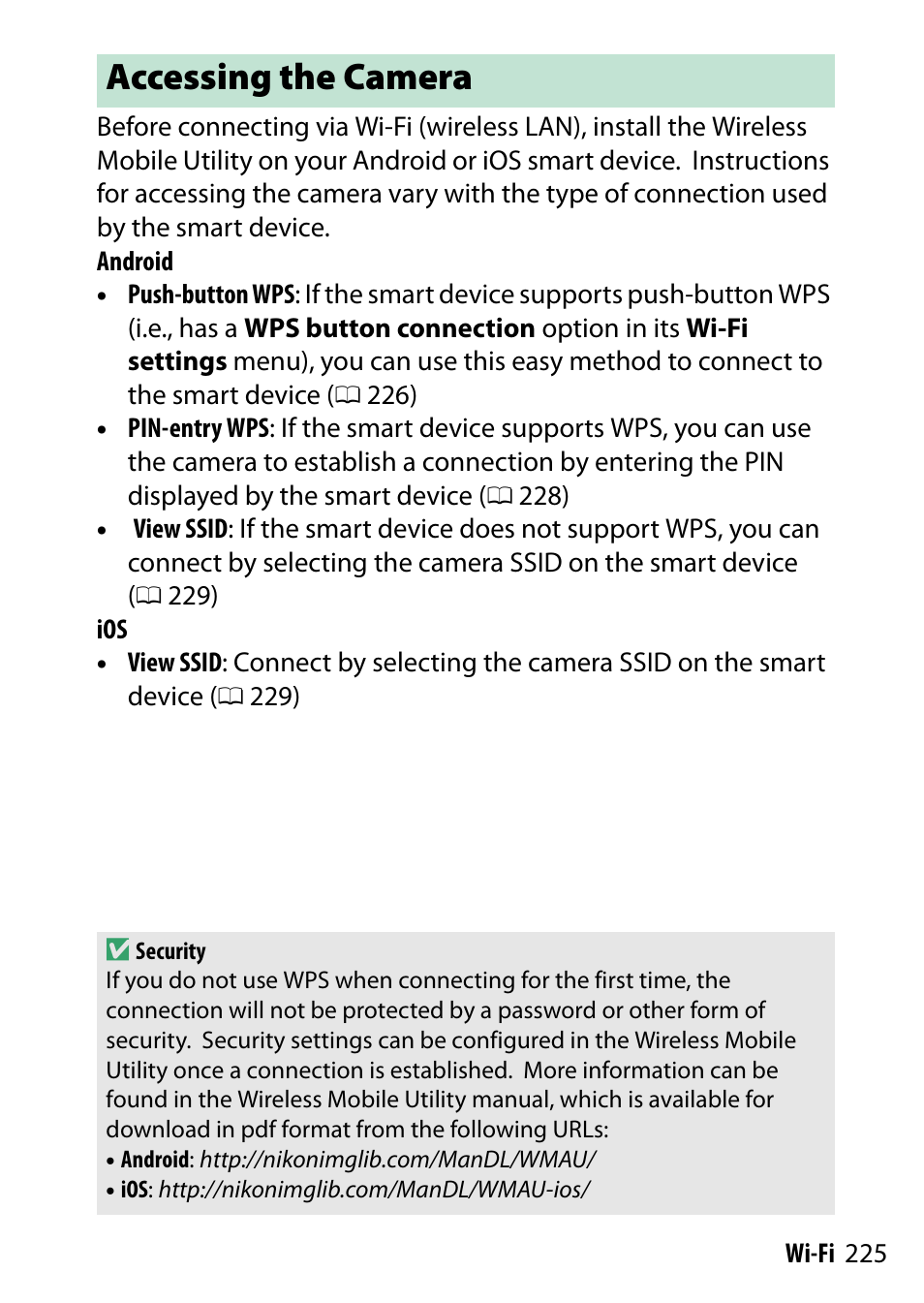 Accessing the camera | Nikon D5500 User Manual | Page 249 / 436