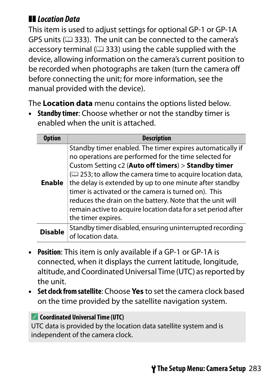 Location data | Nikon D5500 User Manual | Page 307 / 436