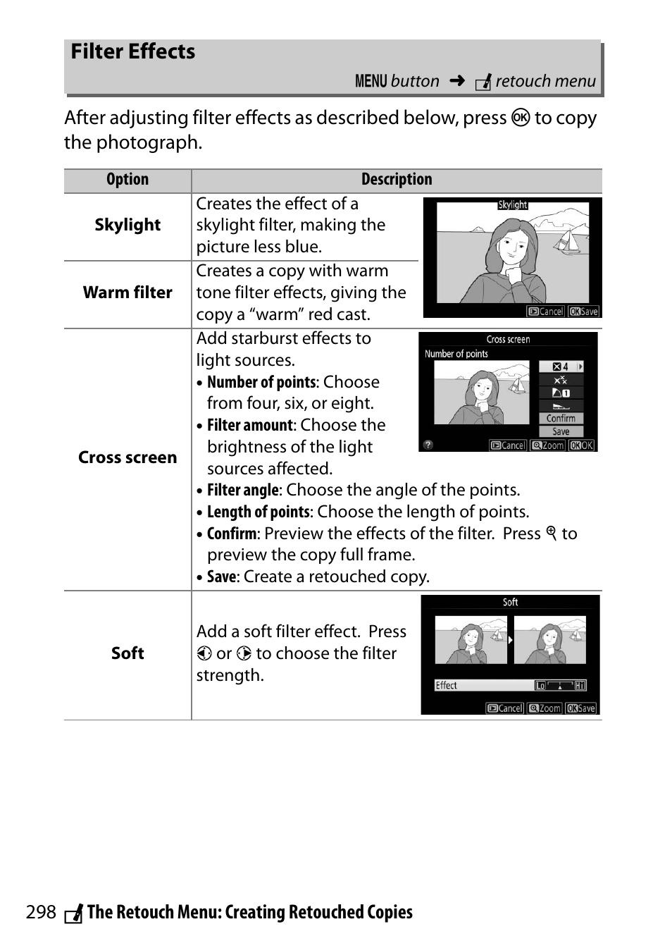 Filter effects | Nikon D5500 User Manual | Page 322 / 436