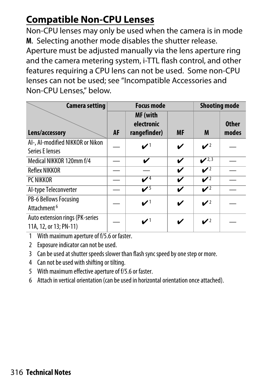Compatible non-cpu lenses | Nikon D5500 User Manual | Page 340 / 436
