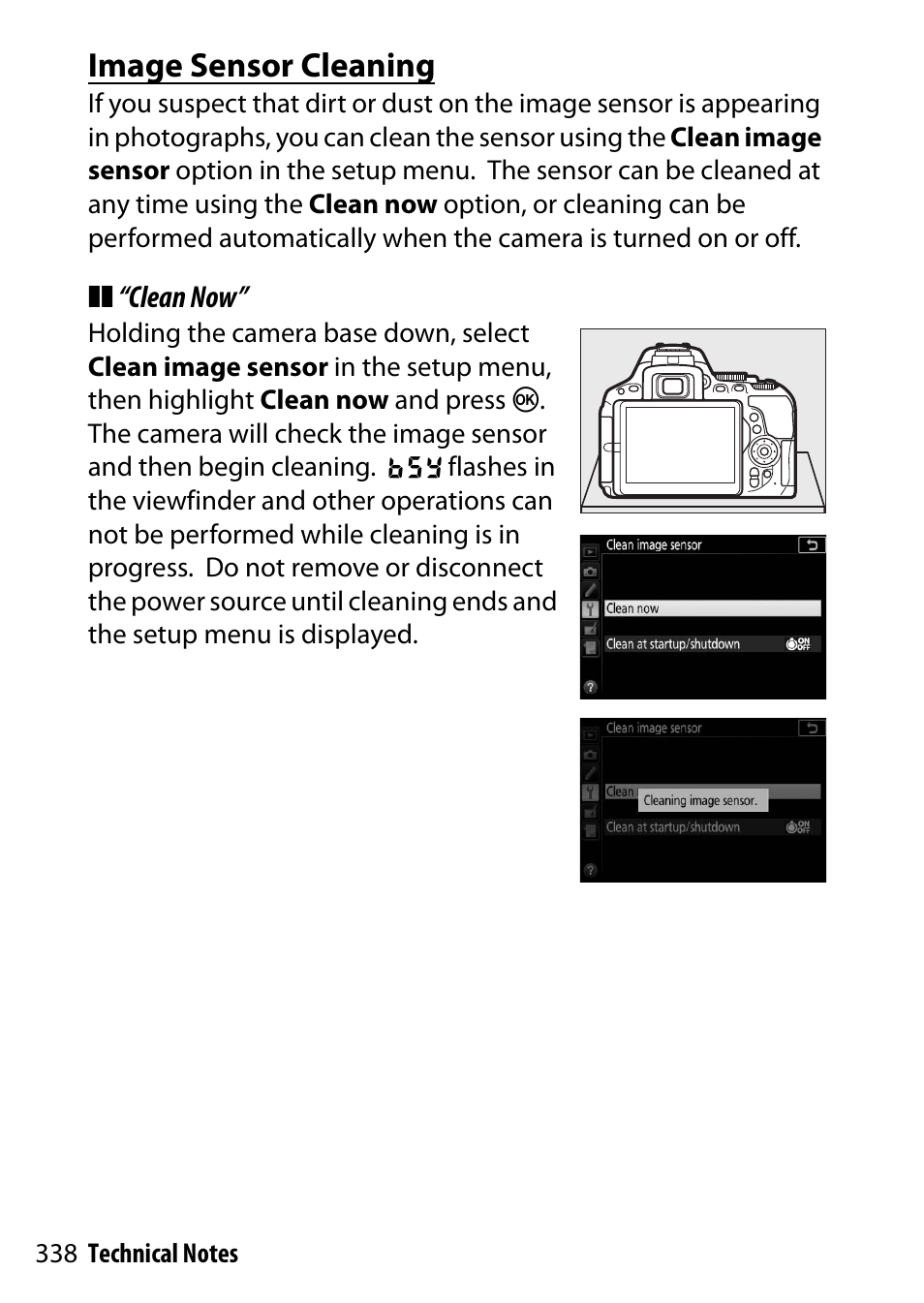 Image sensor cleaning | Nikon D5500 User Manual | Page 362 / 436