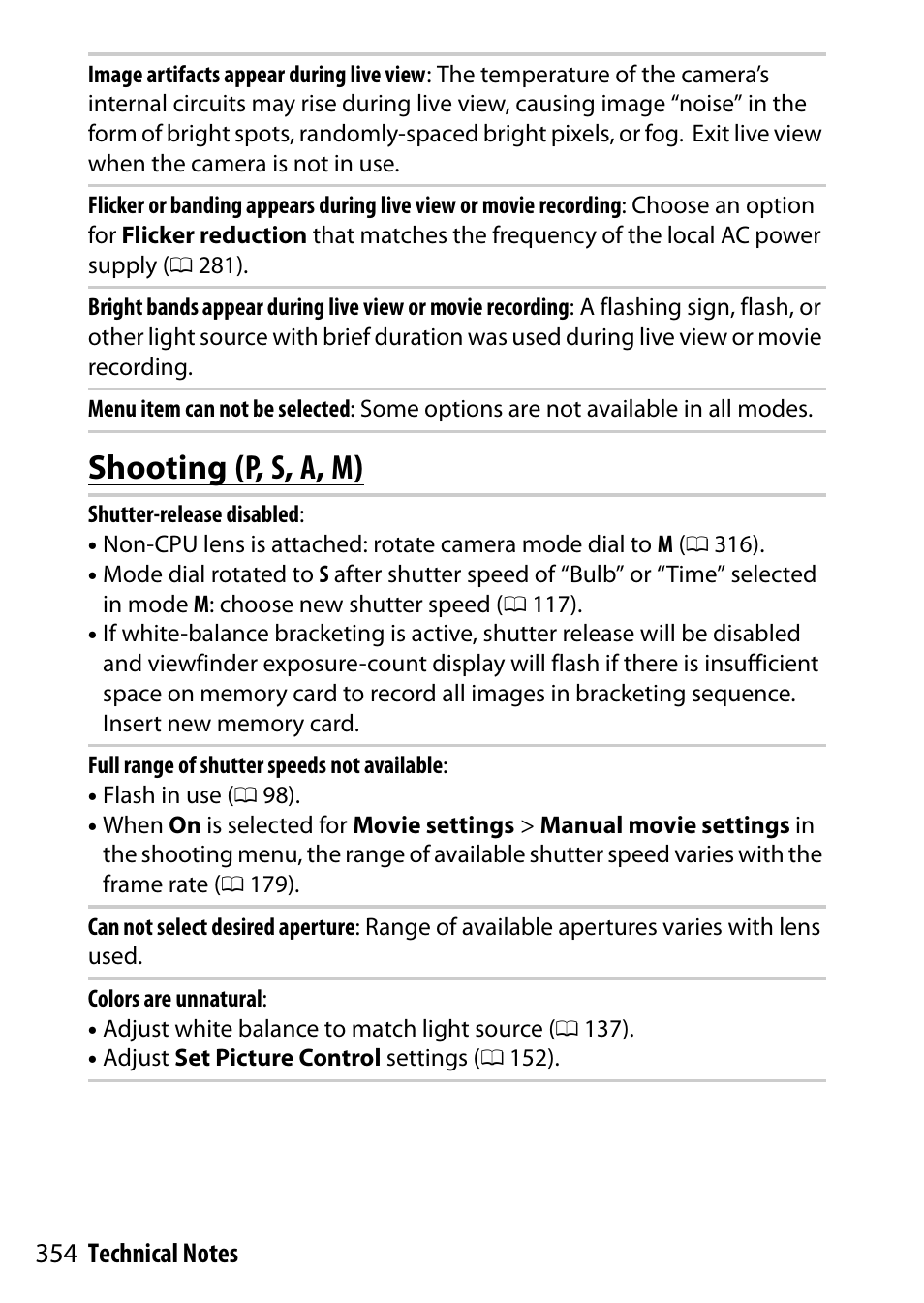 Shooting (p, s, a, m) | Nikon D5500 User Manual | Page 378 / 436
