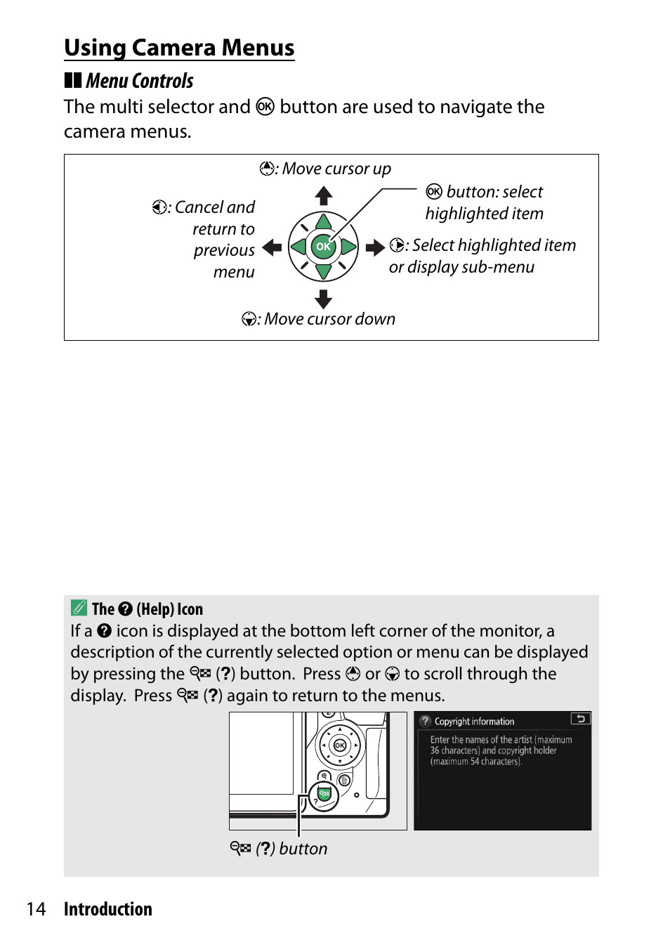 Using camera menus, Menu controls | Nikon D5500 User Manual | Page 38 / 436