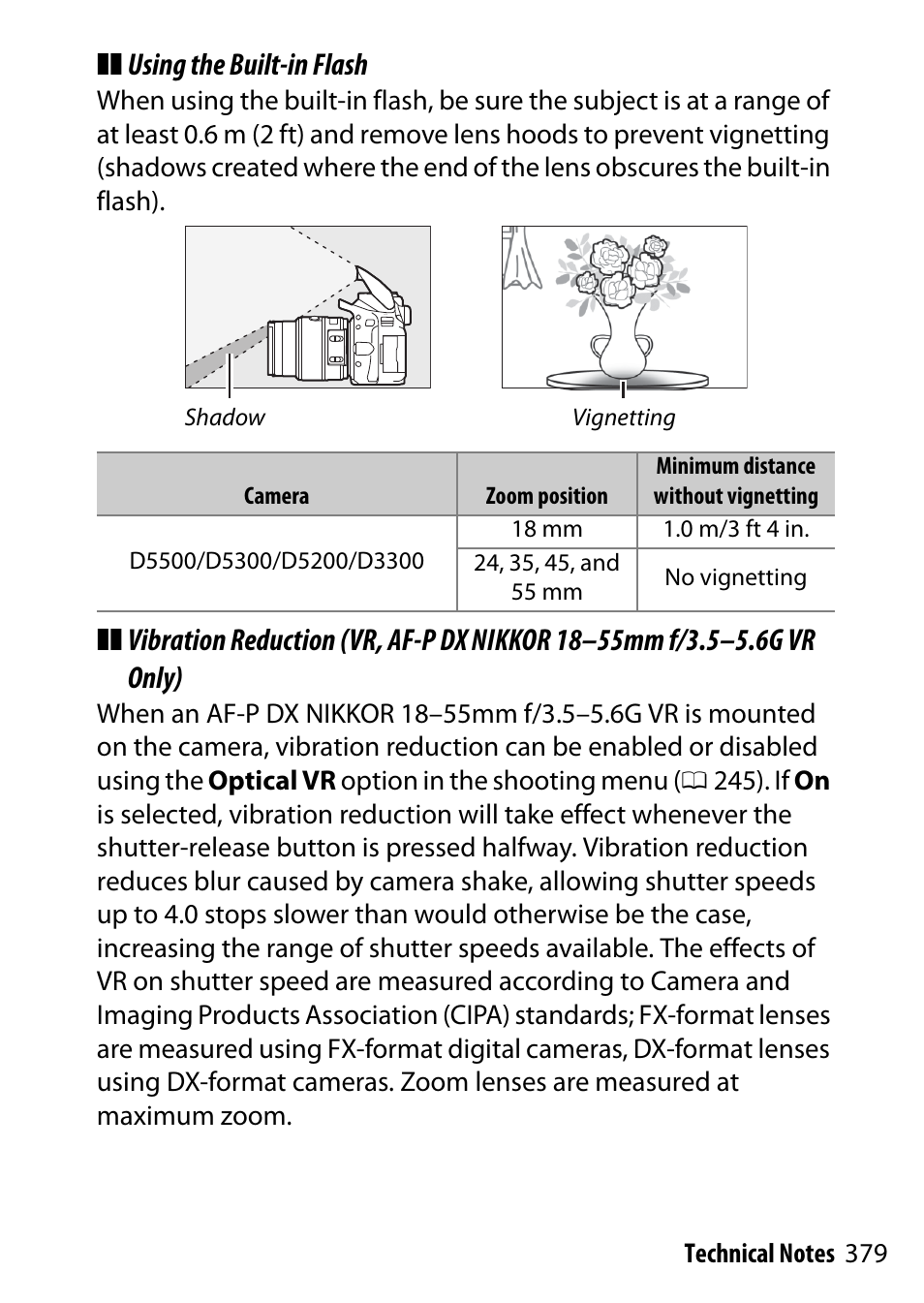 Using the built-in flash | Nikon D5500 User Manual | Page 403 / 436
