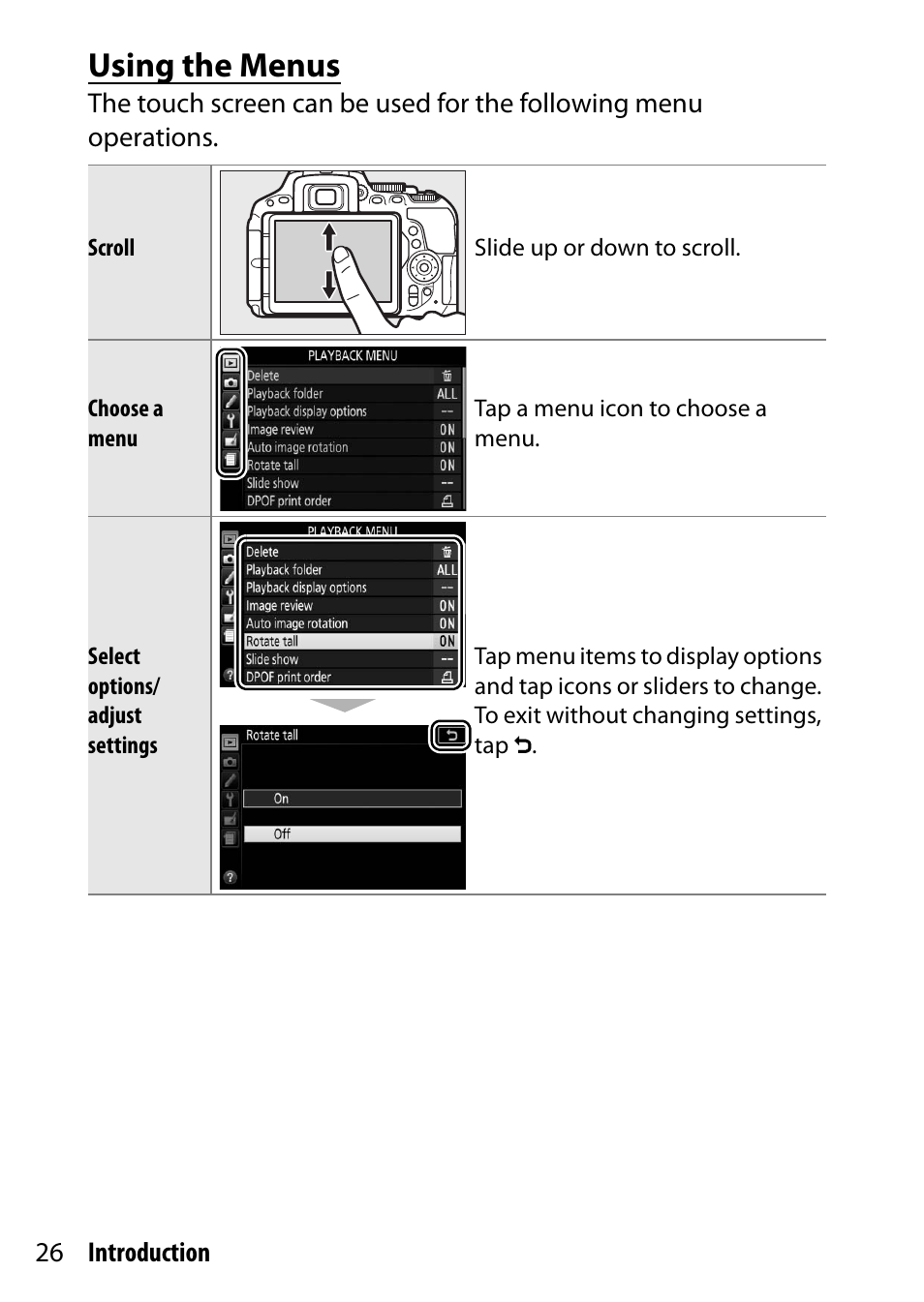 Using the menus | Nikon D5500 User Manual | Page 50 / 436