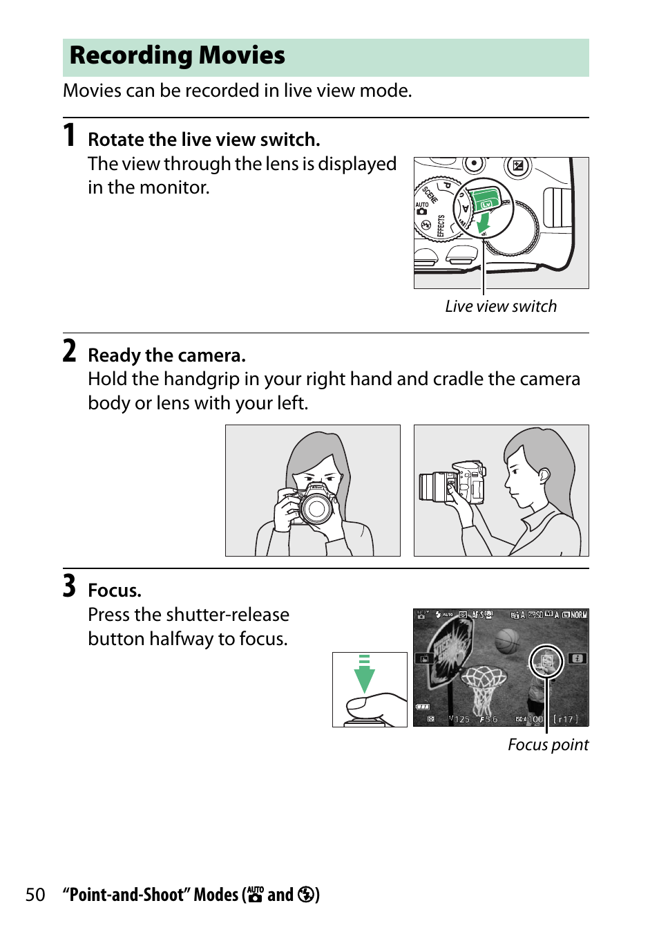 Recording movies | Nikon D5500 User Manual | Page 74 / 436