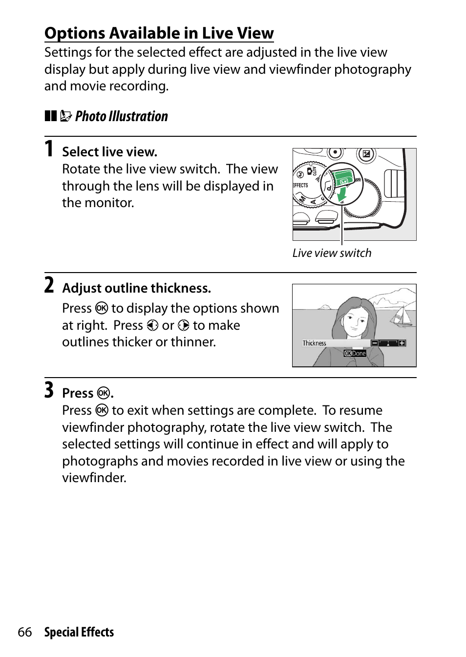 Options available in live view | Nikon D5500 User Manual | Page 90 / 436