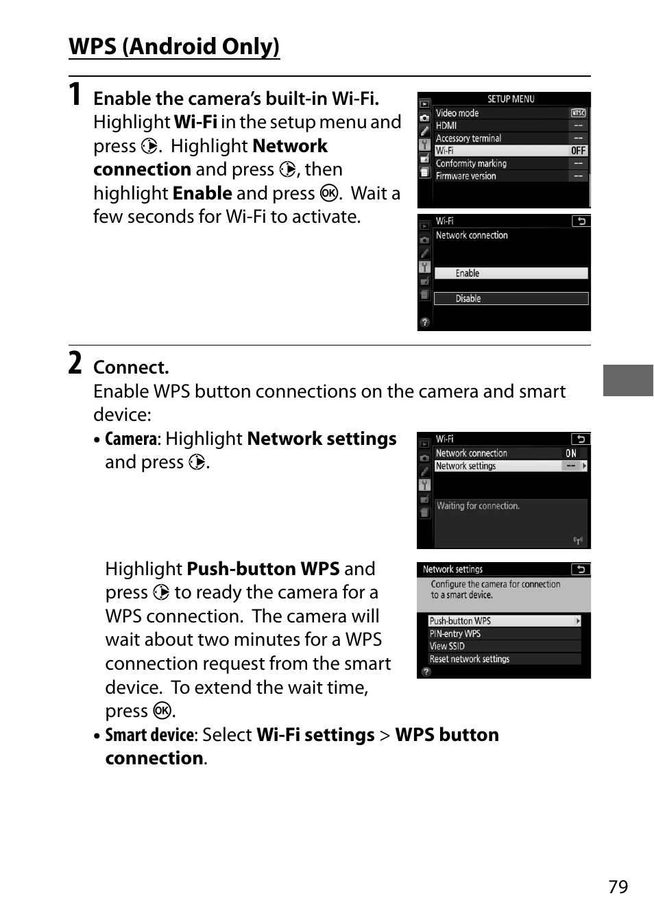 Wps (android only), Device | Nikon D5500 User Manual | Page 101 / 156