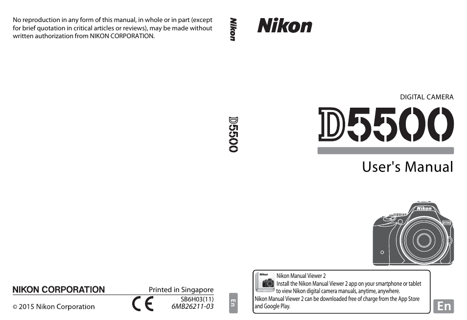 User's manual | Nikon D5500 User Manual | Page 156 / 156