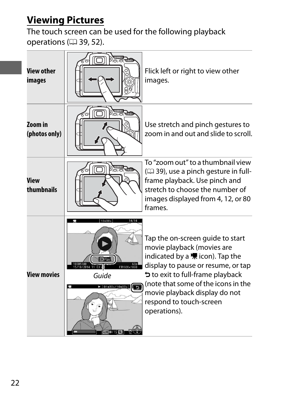 Viewing pictures | Nikon D5500 User Manual | Page 44 / 156