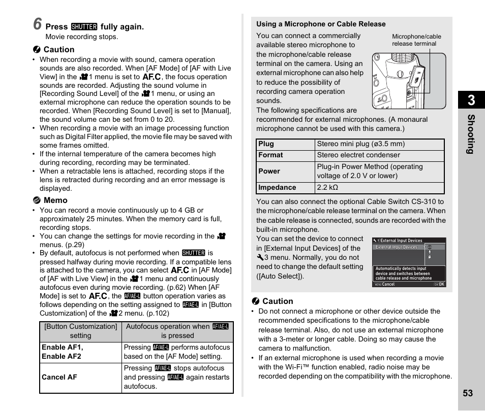 P.53), P.53, Shoo ting 53 | Ricoh Pentax КP User Manual | Page 55 / 148