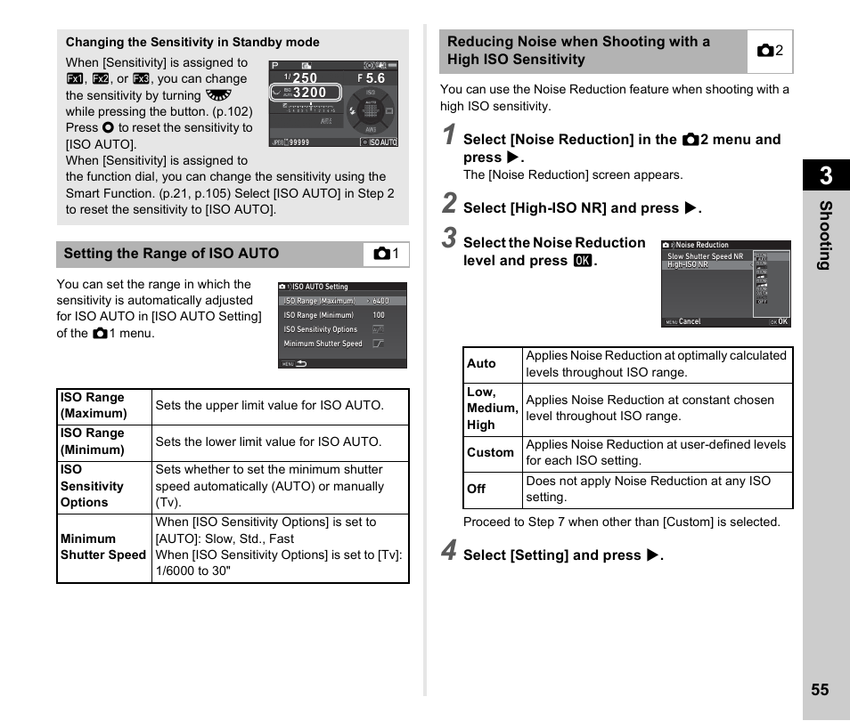 P.55), P.55, Shoo ting 55 | Ricoh Pentax КP User Manual | Page 57 / 148