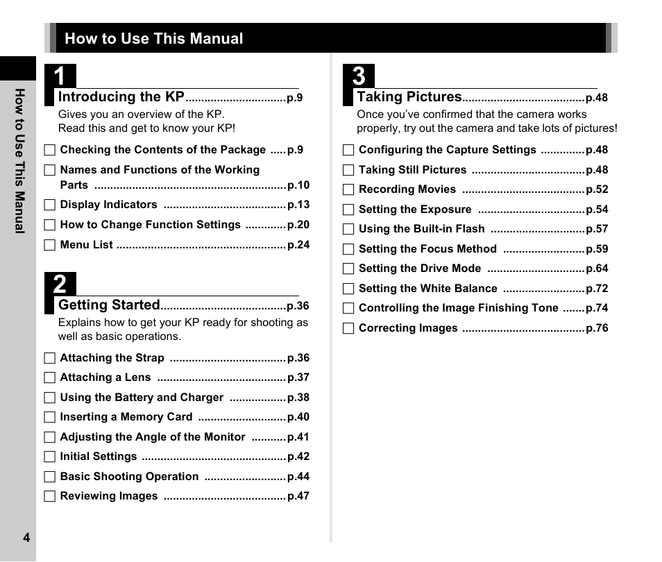 How to use this manual | Ricoh Pentax КP User Manual | Page 6 / 148