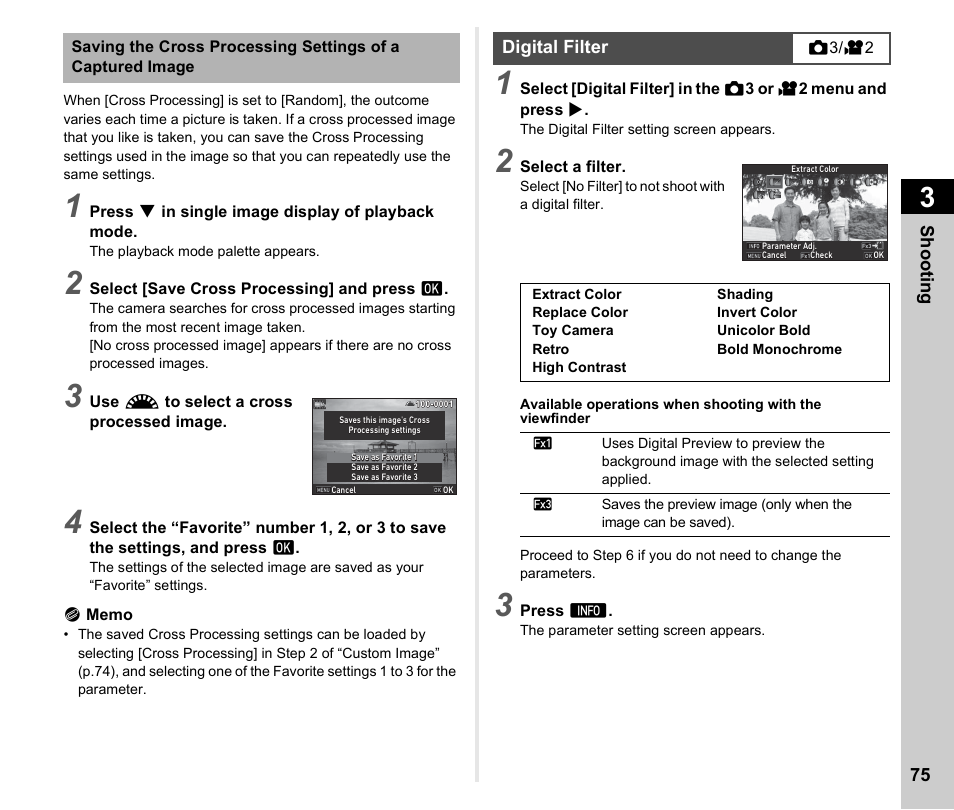 Digital filter, P.75), P.75 | Ricoh Pentax КP User Manual | Page 77 / 148