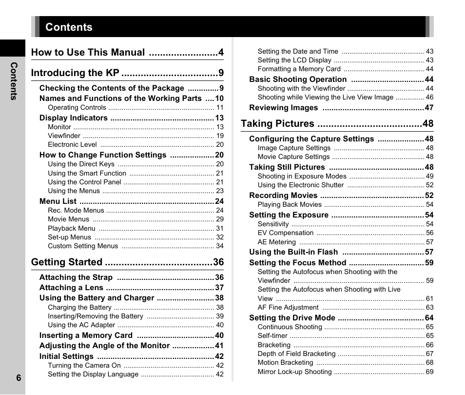 Ricoh Pentax КP User Manual | Page 8 / 148