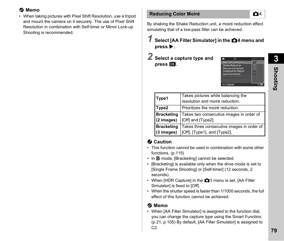 P.79), P.79, Shoo ting 79 | Ricoh Pentax КP User Manual | Page 81 / 148