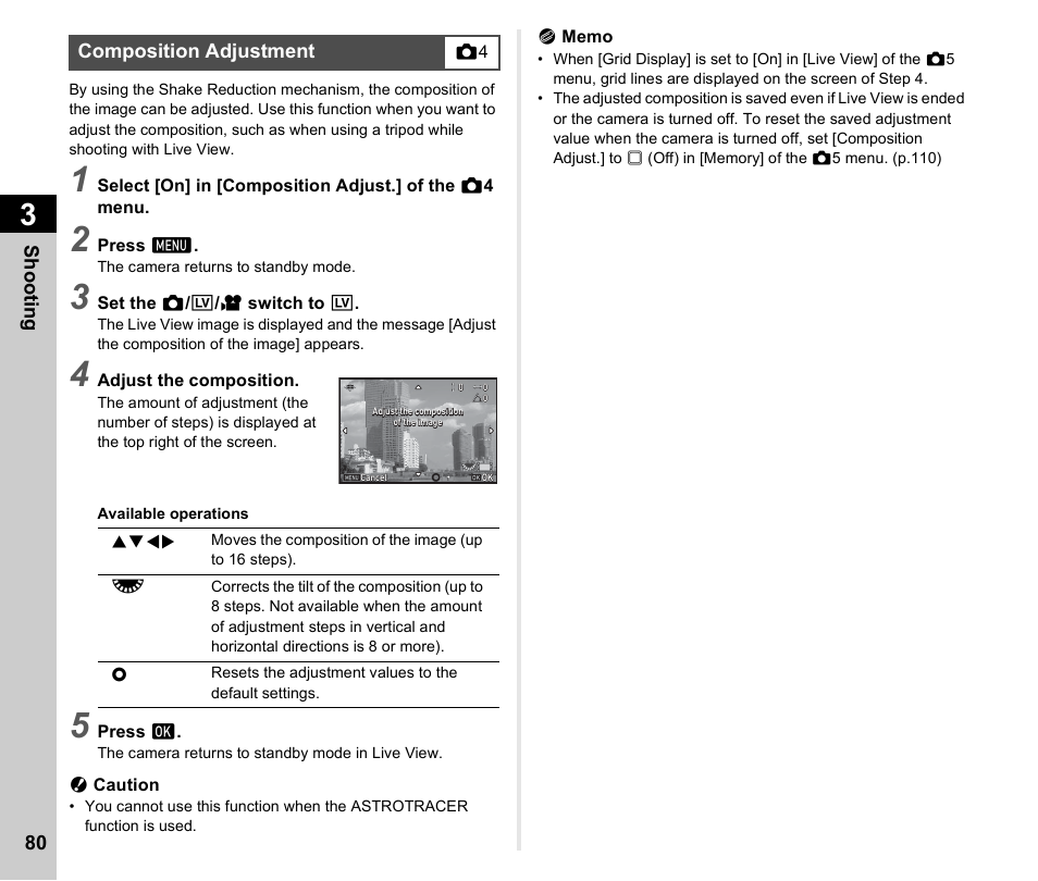 Composition adjustment, Nt (p.80, P.80 | Ricoh Pentax КP User Manual | Page 82 / 148