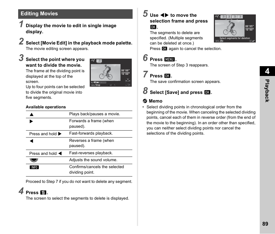 Editing movies, P.89 | Ricoh Pentax КP User Manual | Page 91 / 148