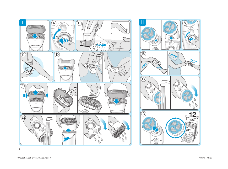 Ab c, E1 e2, Ad c | March | Braun Silk-épil 9 SkinSpa  5377 User Manual | Page 4 / 20