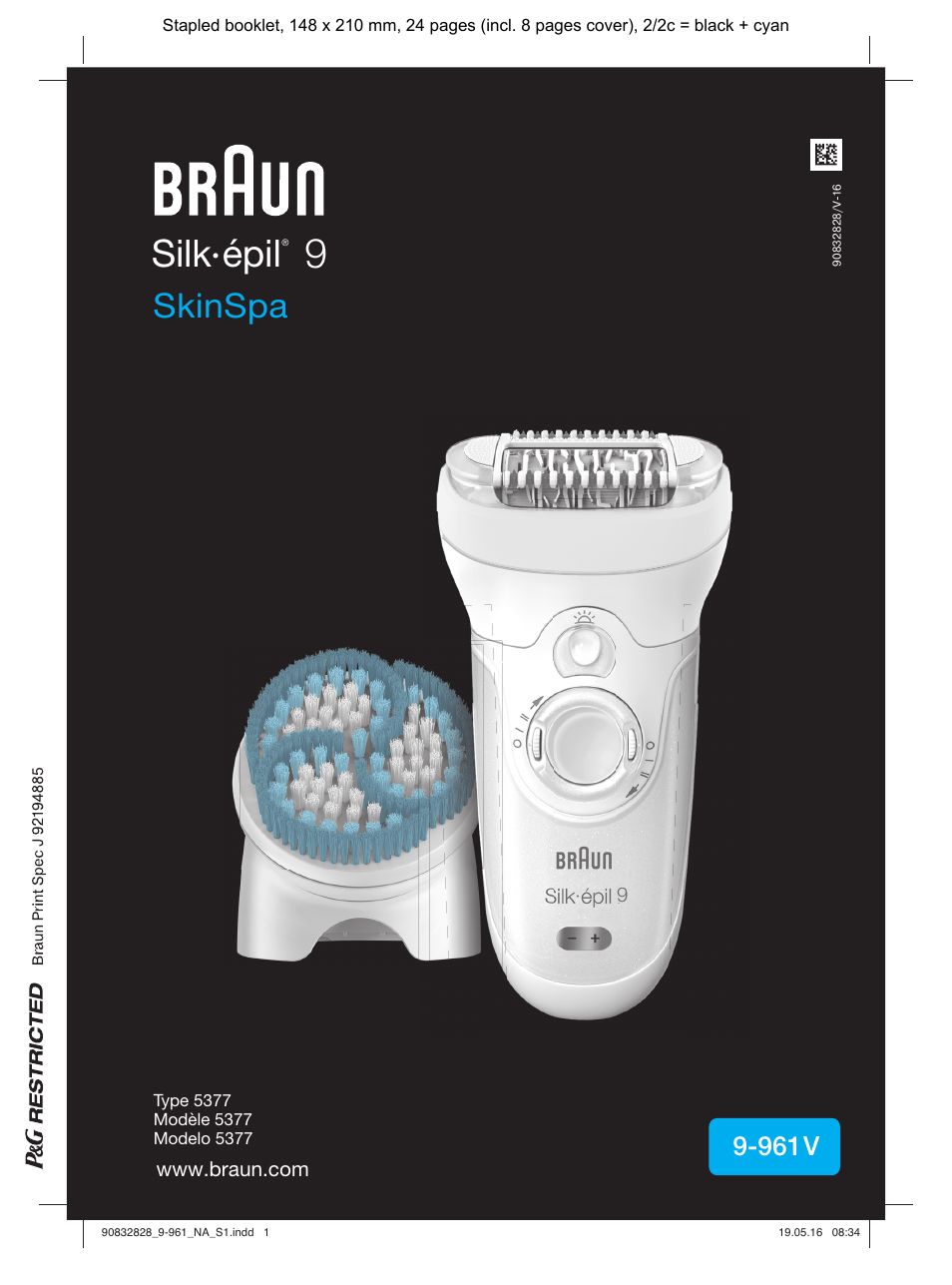 Braun Silk-épil 9 SkinSpa  5377 User Manual | 21 pages