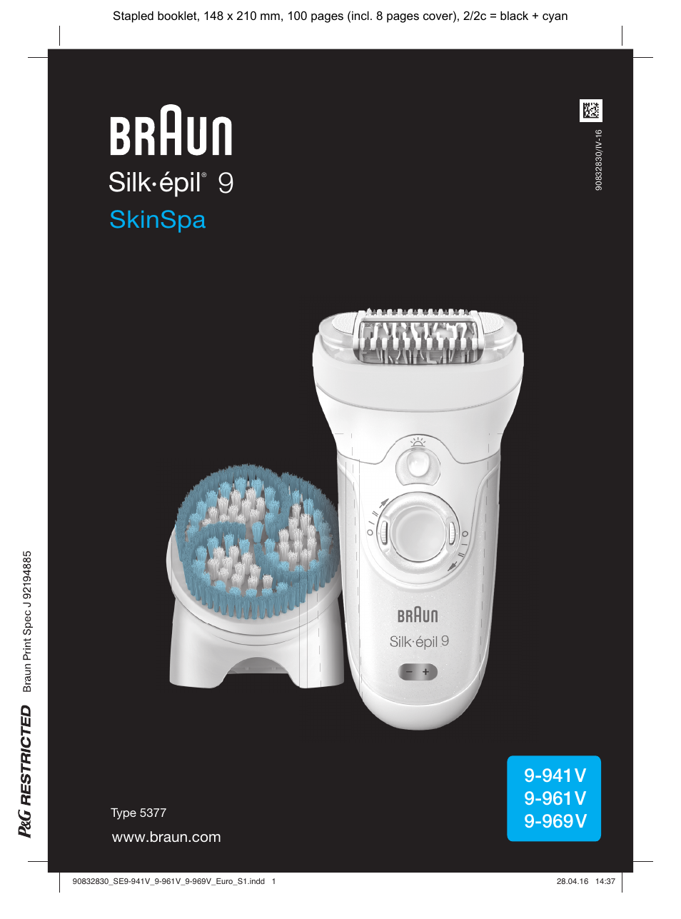 Braun Silk-épil 9 SkinSpa  5377 User Manual | 97 pages