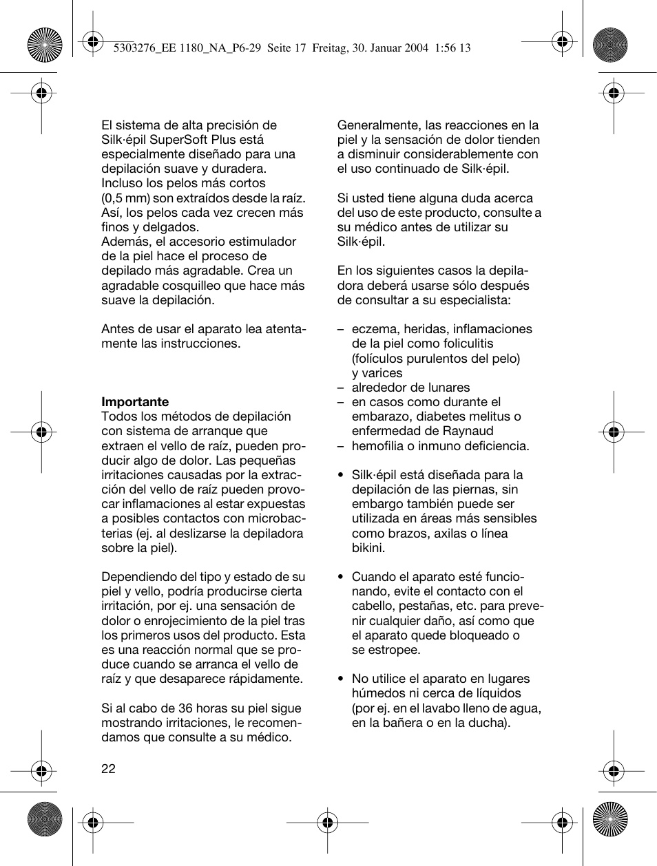 Braun Silk-épil SuperSoft User Manual | Page 22 / 29