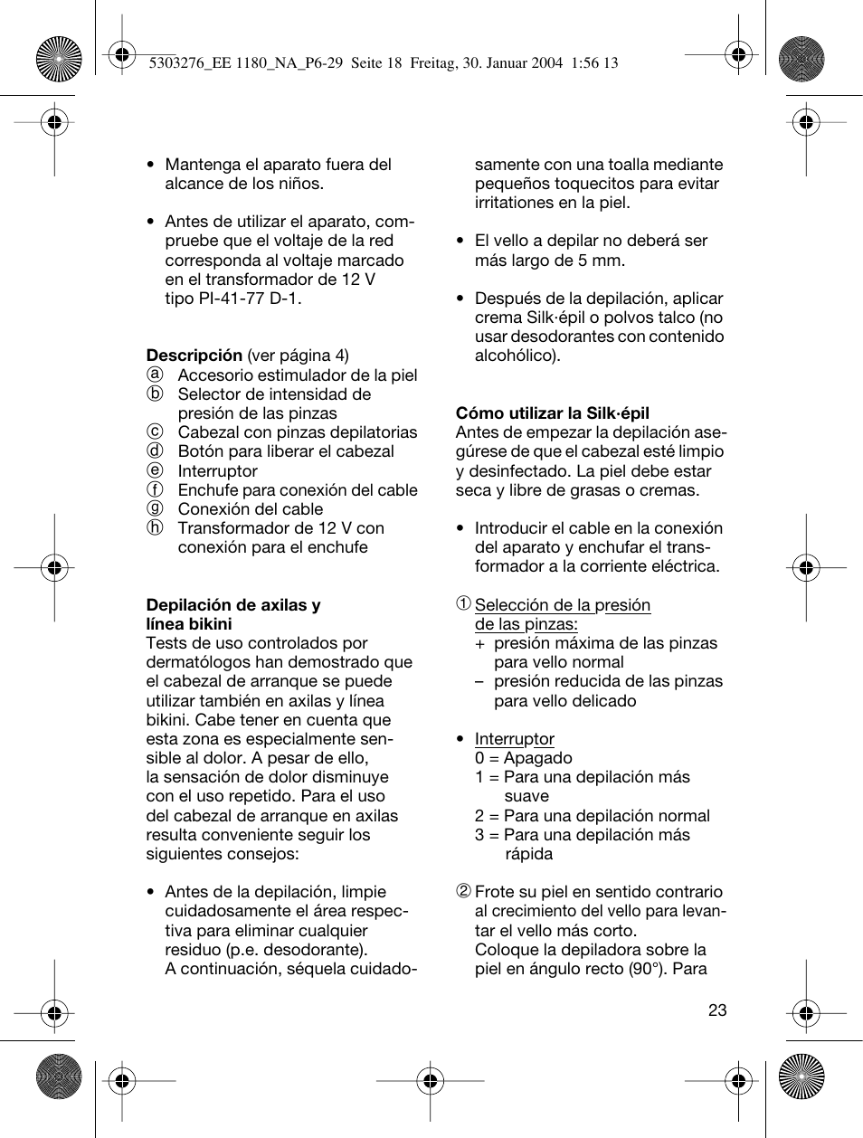 Braun Silk-épil SuperSoft User Manual | Page 23 / 29