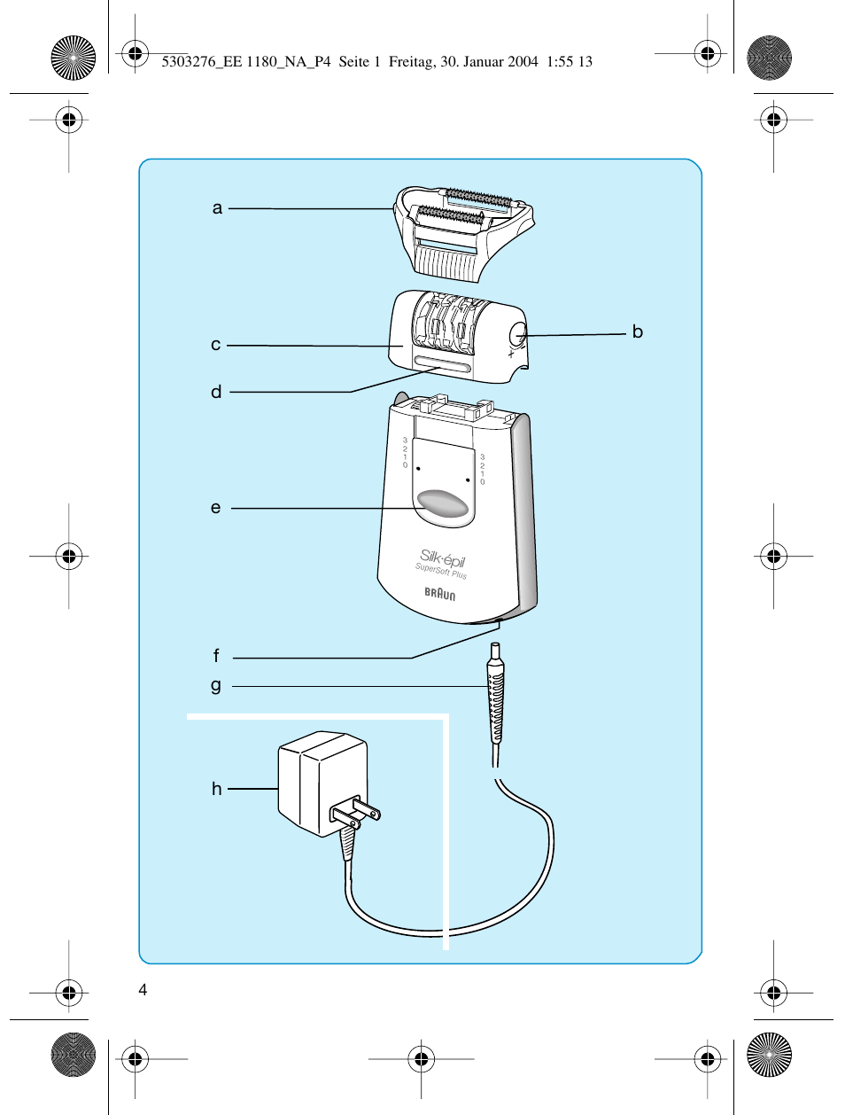 Ba f g, Ce d | Braun Silk-épil SuperSoft User Manual | Page 4 / 29