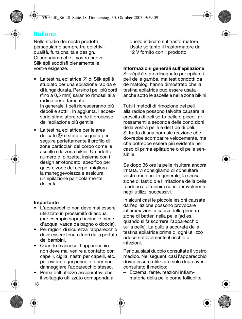 Italiano | Braun Silk-épil SuperSoft User Manual | Page 17 / 42