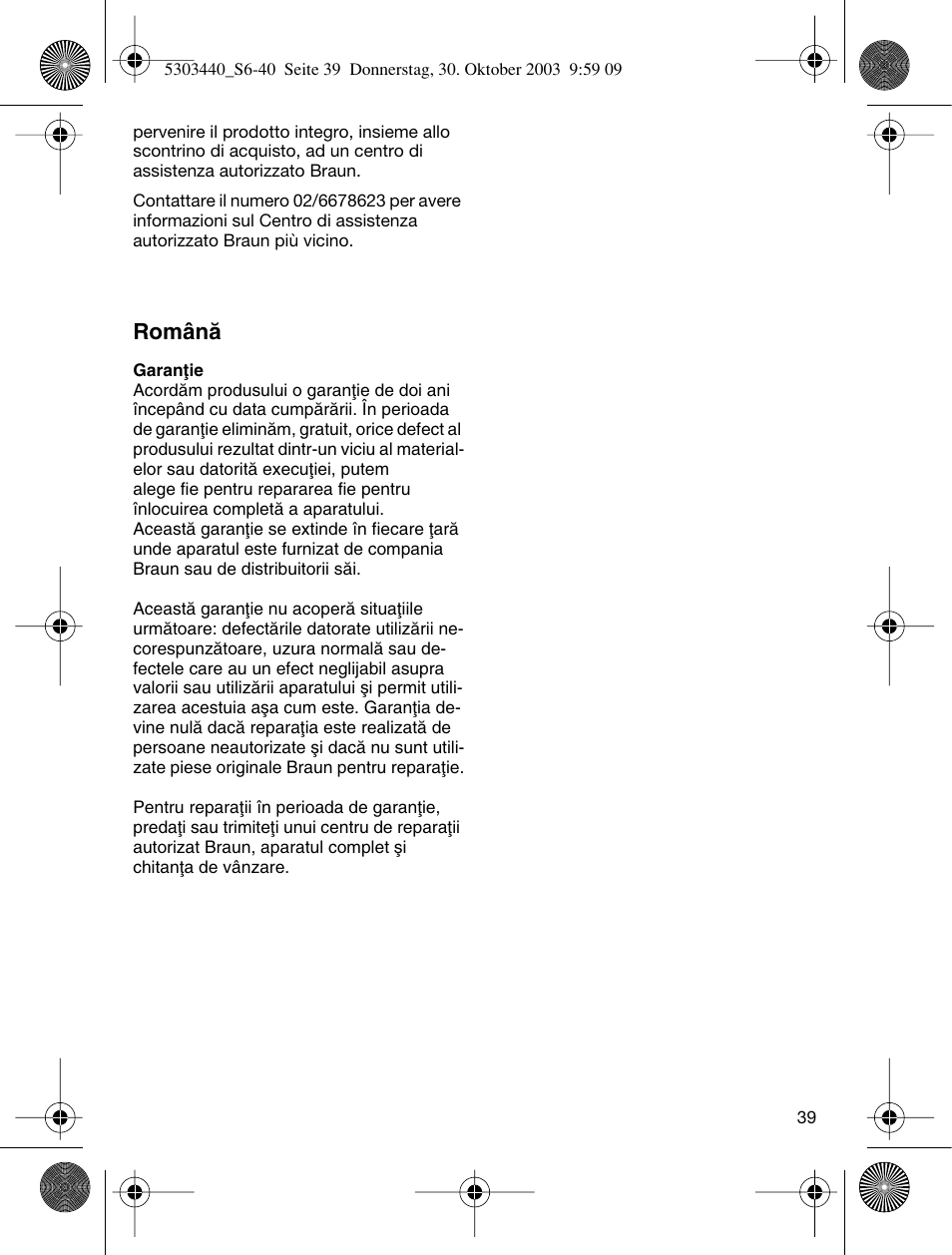 Românå | Braun Silk-épil SuperSoft User Manual | Page 38 / 42