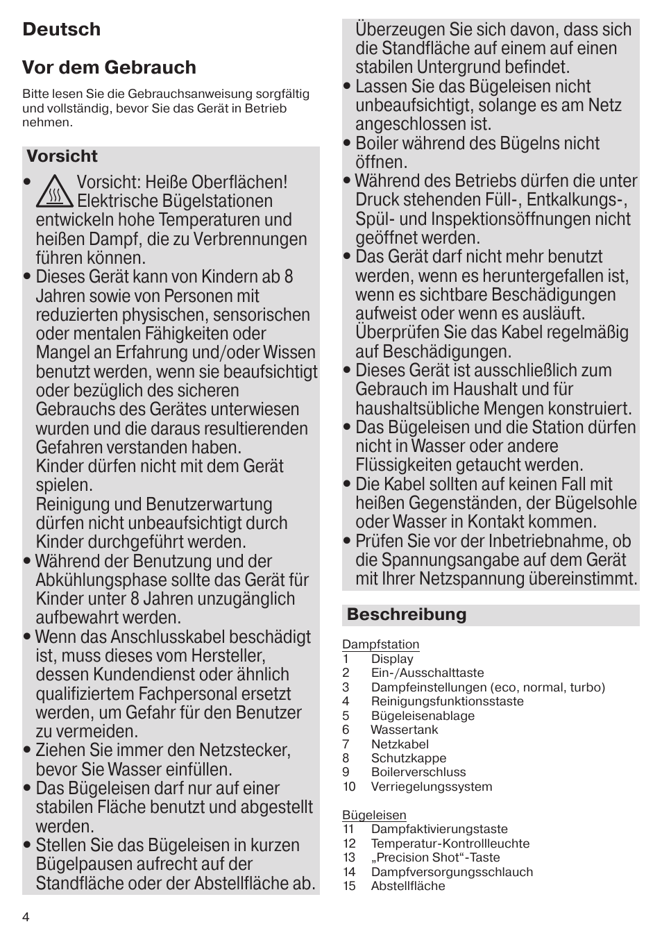 Deutsch vor dem gebrauch | Braun CareStyle 5 Pro IS 5055 User Manual | Page 5 / 95