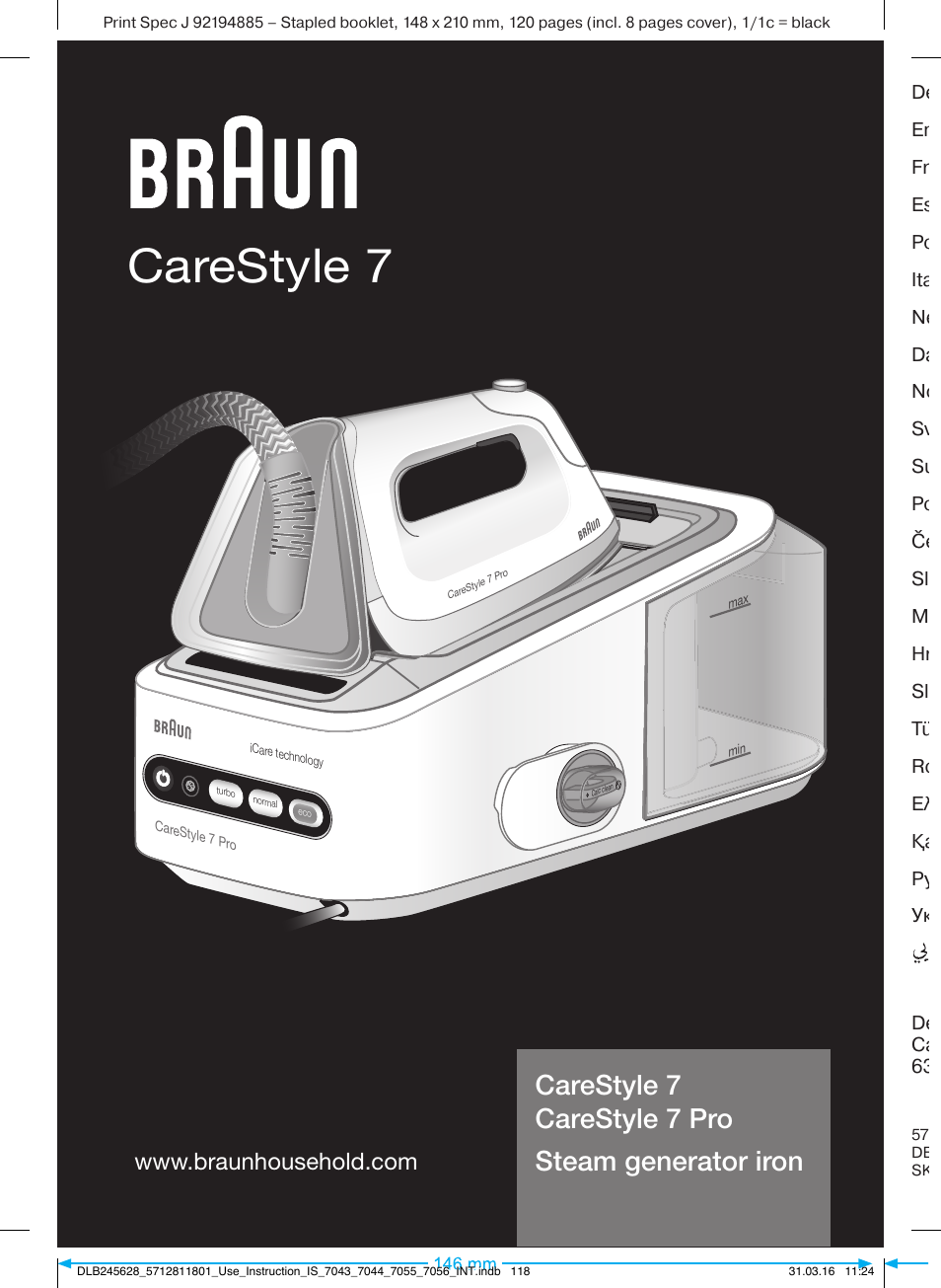 Braun CareStyle 7 Pro User Manual | 119 pages