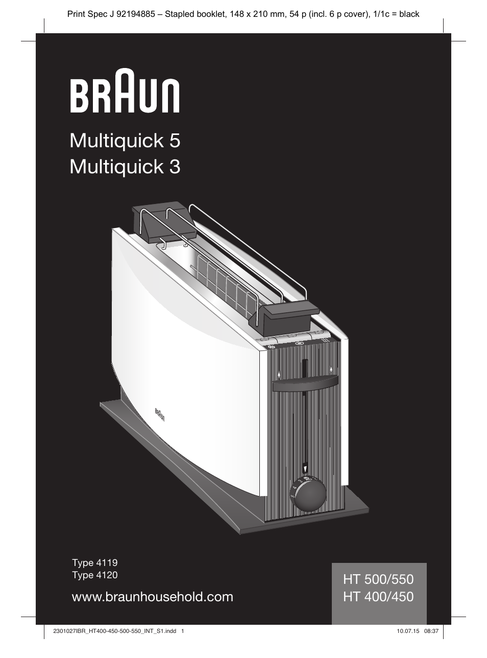 Braun MultiToast HT400 User Manual | 54 pages