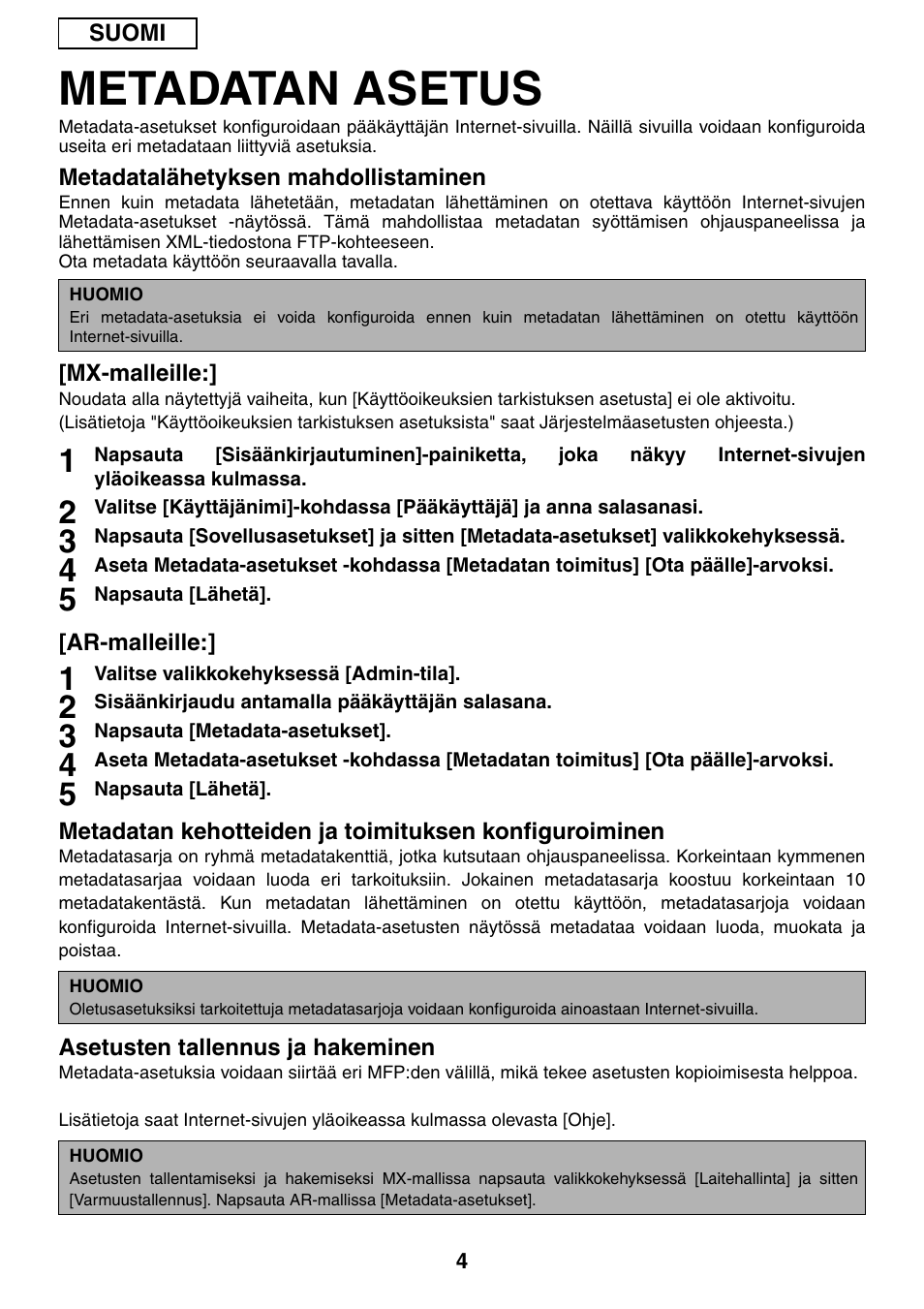 Metadatan asetus | Sharp MX-M1055 User Manual | Page 54 / 112