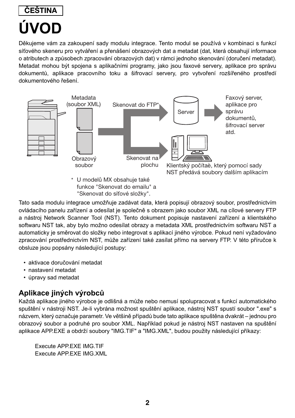 Úvod, Čeština, Aplikace jiných výrobců | Sharp MX-M1055 User Manual | Page 82 / 112