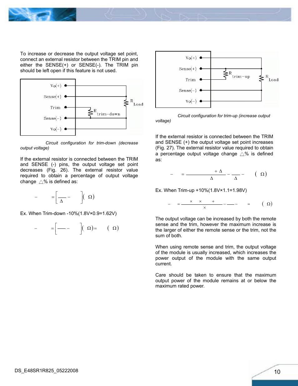 Features descriptions (con.) | Delta Electronics E48SR User Manual | Page 10 / 15