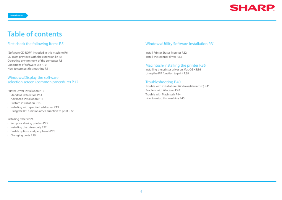 Sharp MX-6070N User Manual | Page 4 / 46