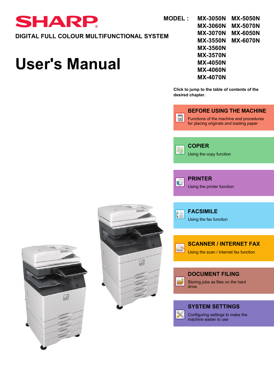 Sharp MX-6070N User Manual | 935 pages