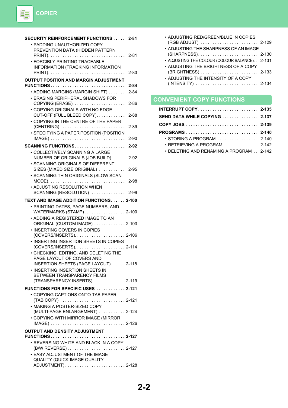 Convenient copy functions, Copier | Sharp MX-6070N User Manual | Page 166 / 935