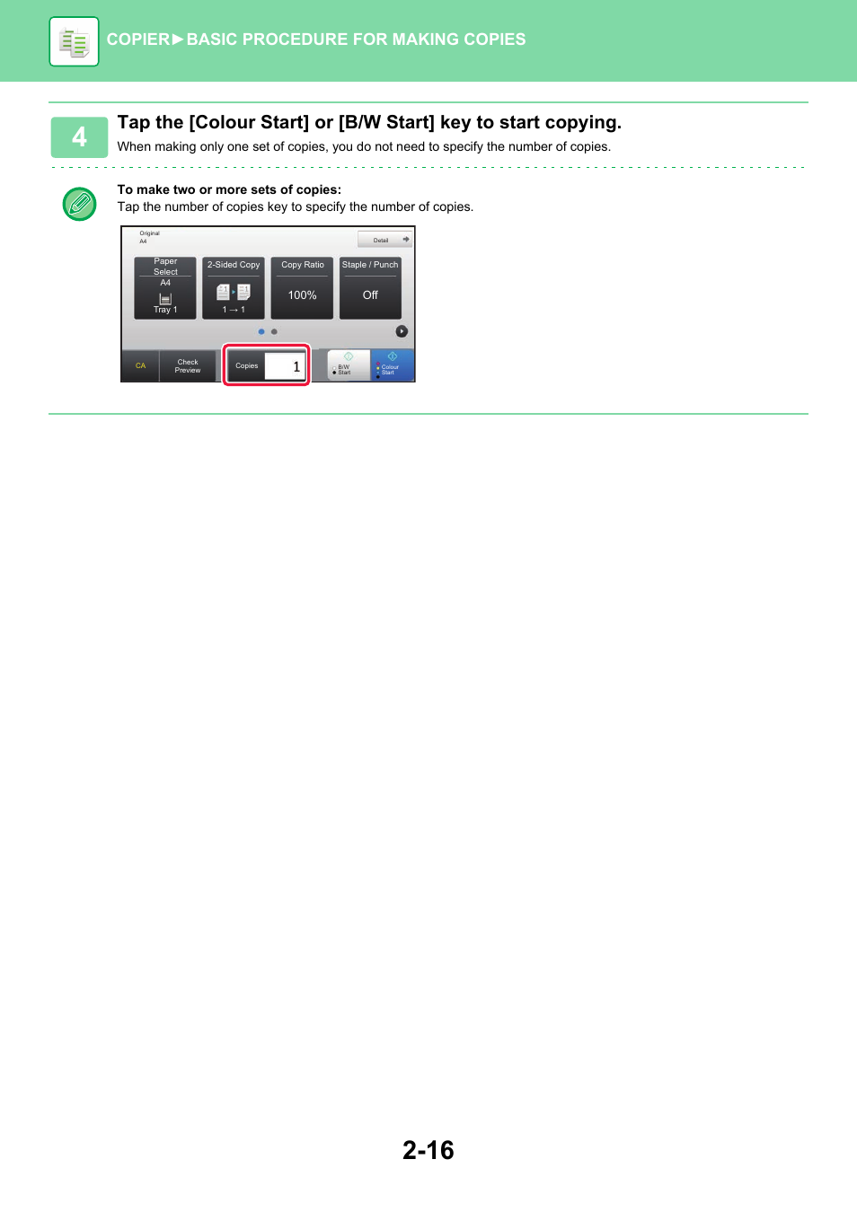 Copier ► basic procedure for making copies | Sharp MX-6070N User Manual | Page 180 / 935