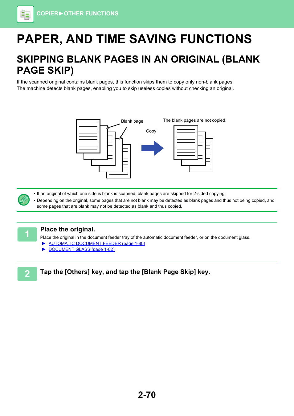 Paper, and time saving functions -70, Paper, and time saving functions | Sharp MX-6070N User Manual | Page 234 / 935