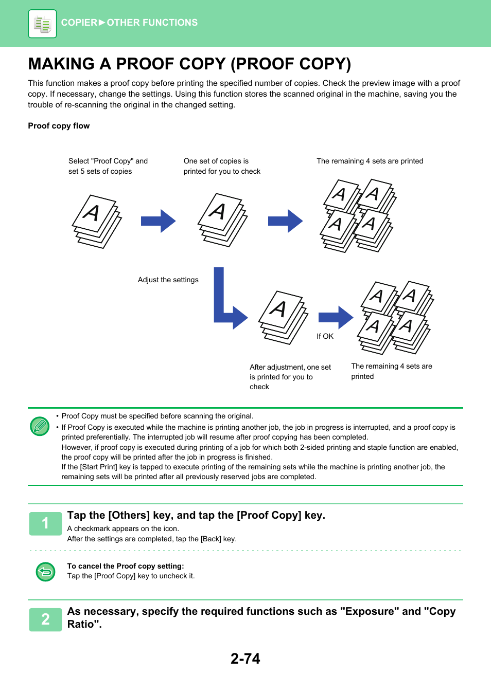 Making a proof copy (proof copy) -74 | Sharp MX-6070N User Manual | Page 238 / 935