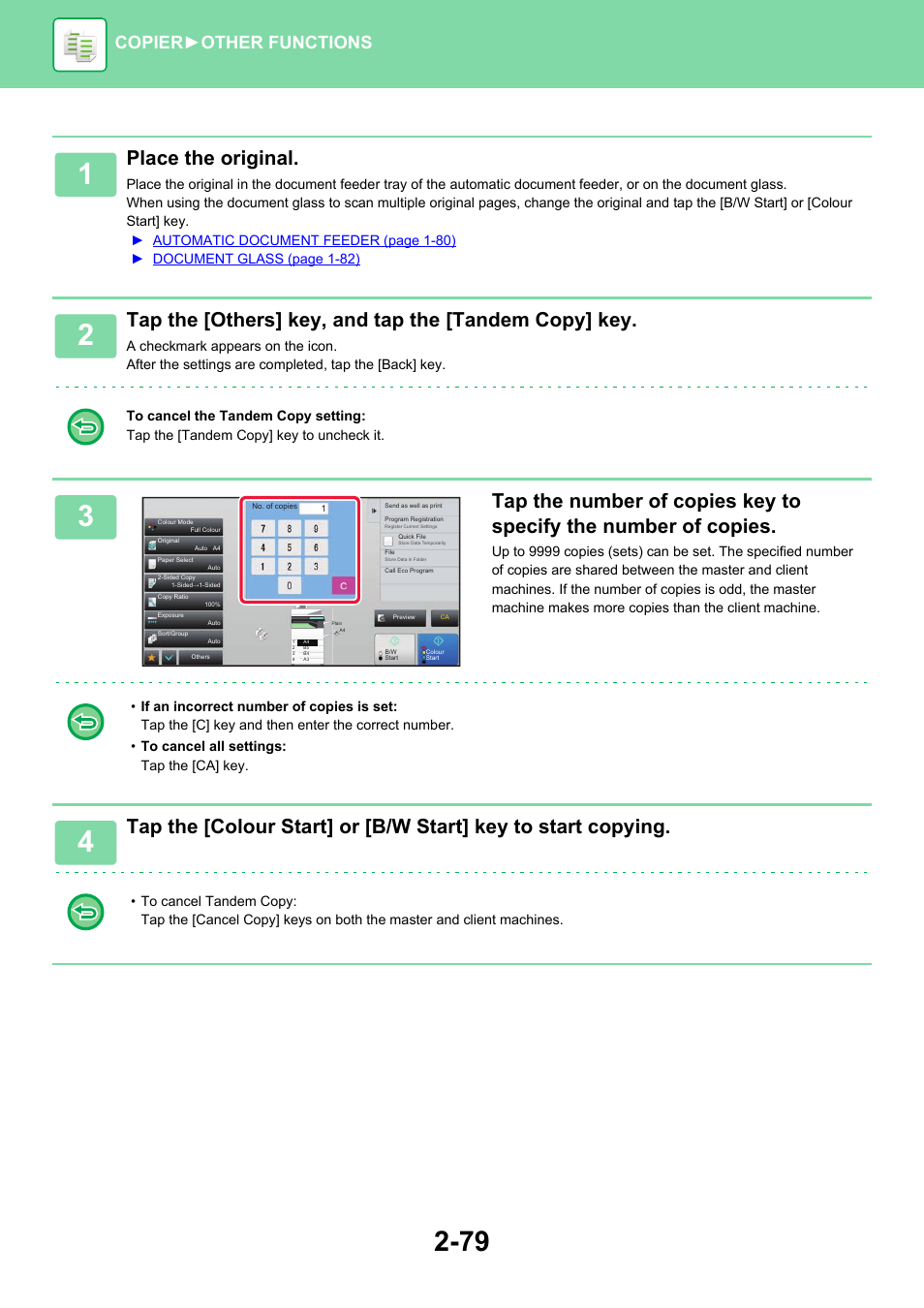 Place the original, Copier ► other functions | Sharp MX-6070N User Manual | Page 243 / 935