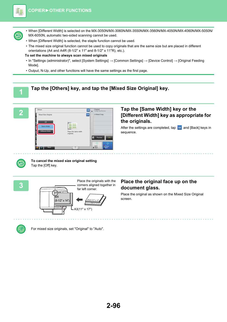 Place the original face up on the document glass, Copier ► other functions | Sharp MX-6070N User Manual | Page 260 / 935